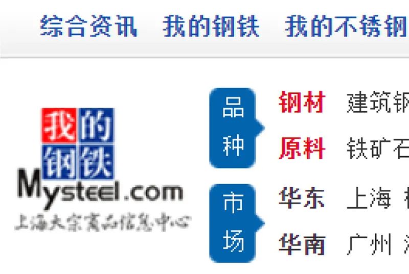 上海钢联旗下“我的钢铁”网