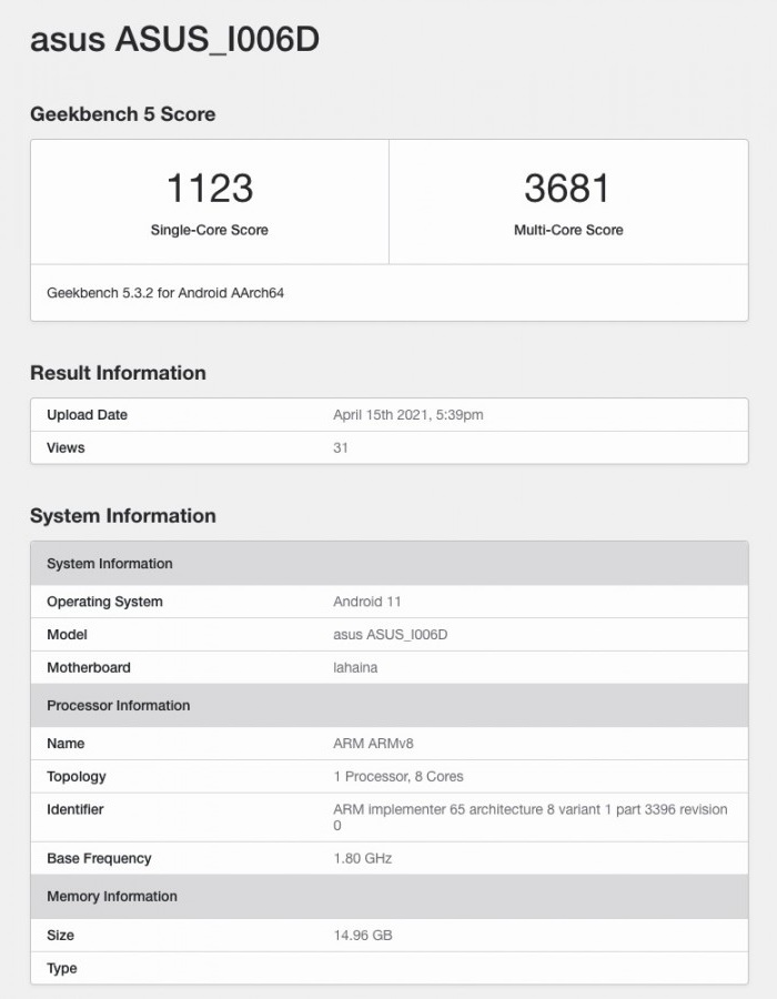 （来自：Geekbench）