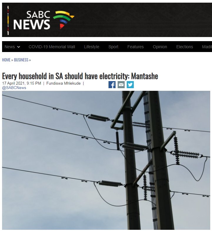 南非民众用电成难题 电价再涨致数百万人失业