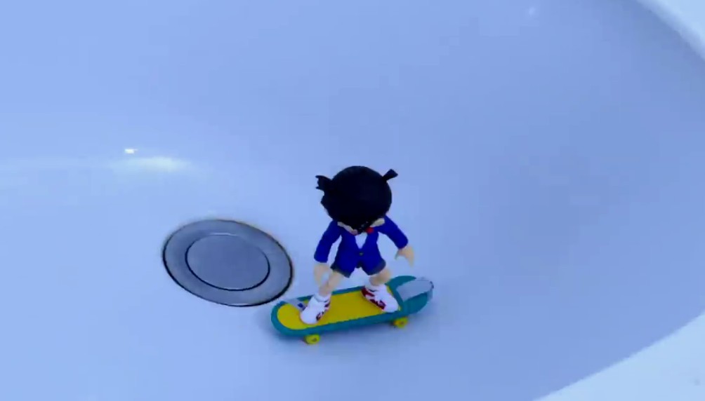 日本定格动画高手最新作品 柯南极限滑板玩的溜