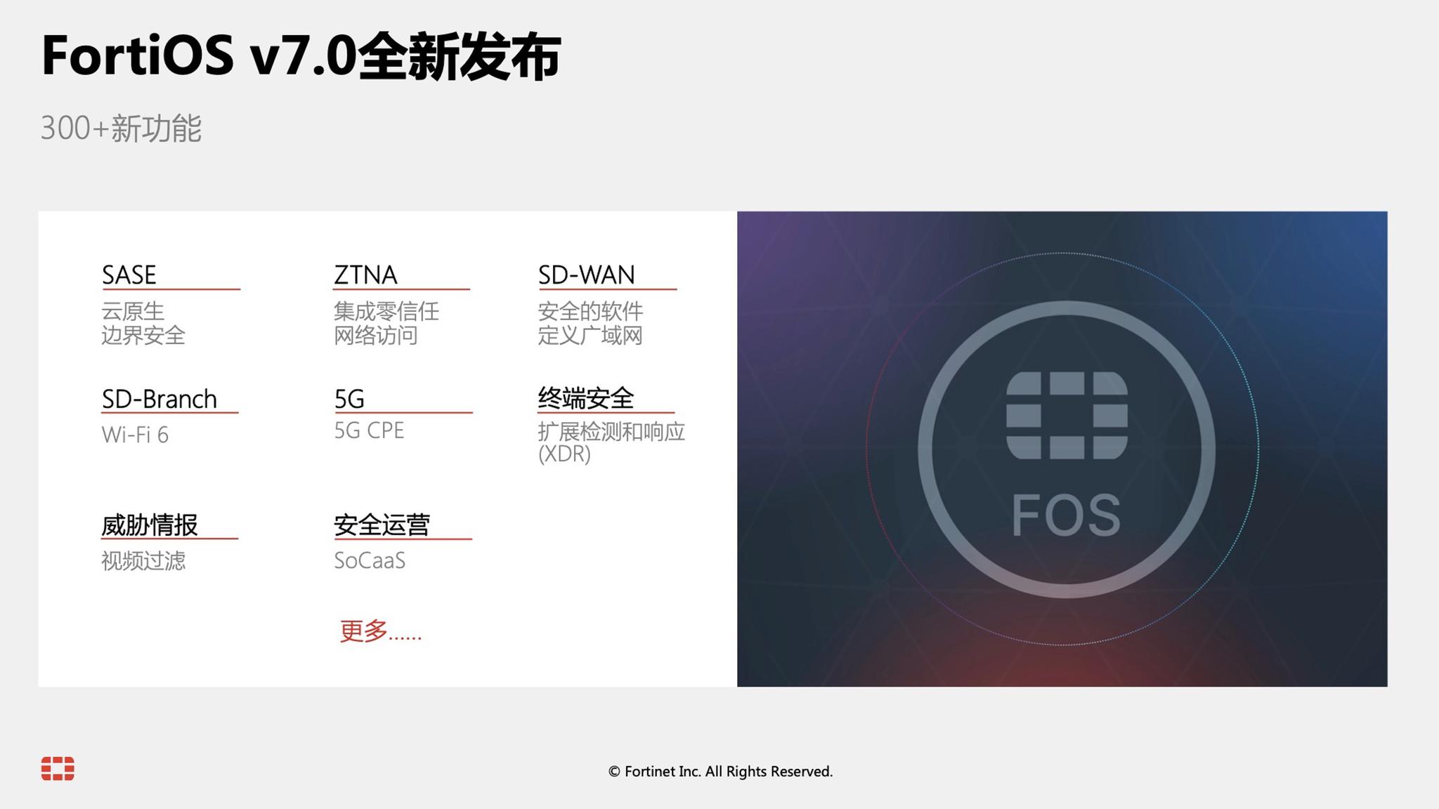 Fortinet FortiOS操作系统重大更新，支持SASE和零信任网络访问