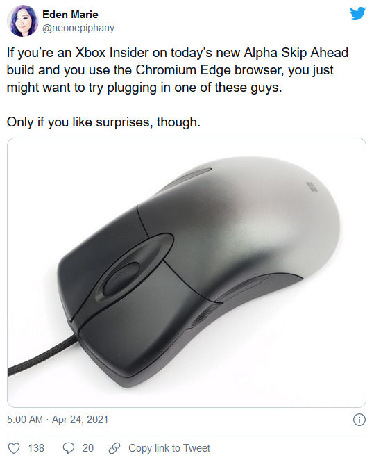 微软测试Xbox浏览器对鼠标的支持
