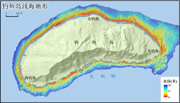 图3钓鱼岛浅海地形图