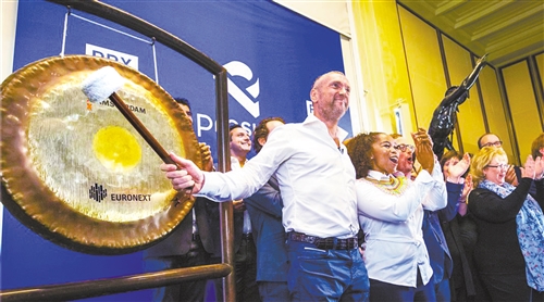 当日,该集团旗下子公司,腾讯公司第一大股东prosus上市.(naspers供图)