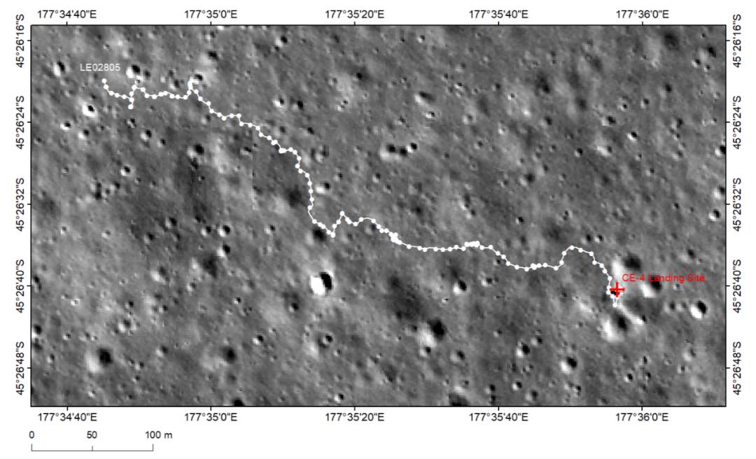 图1：“玉兔二号”月球车巡视路径图