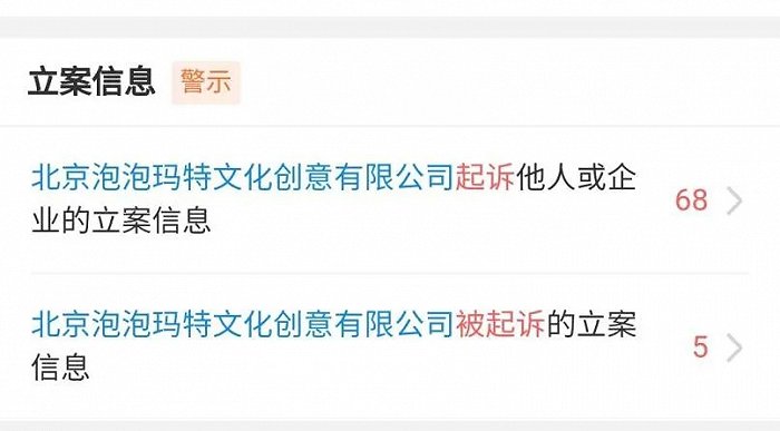 图：泡泡玛特起诉立案信息（来源：企查查APP）