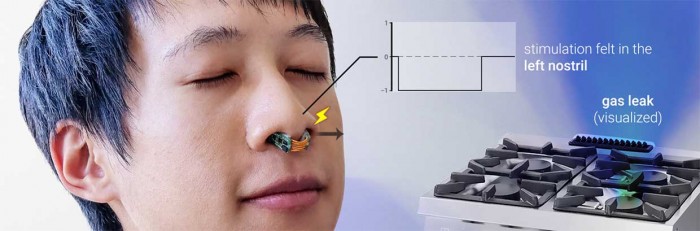 研究人员用佩戴在鼻子上的小型硬件来提供定向嗅觉的能力