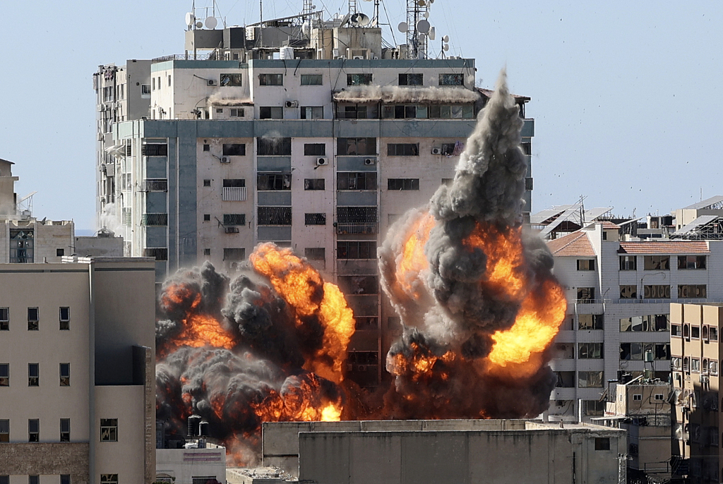 加沙媒体大楼遭遇以军空袭