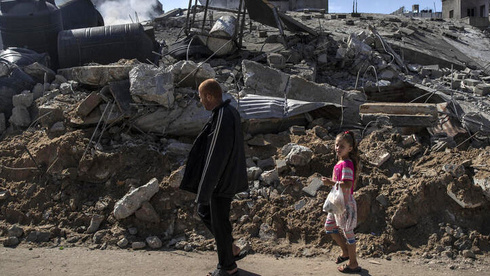 △5月15日加沙地带被以军炸毁的一座建筑（图片来源：网络）
