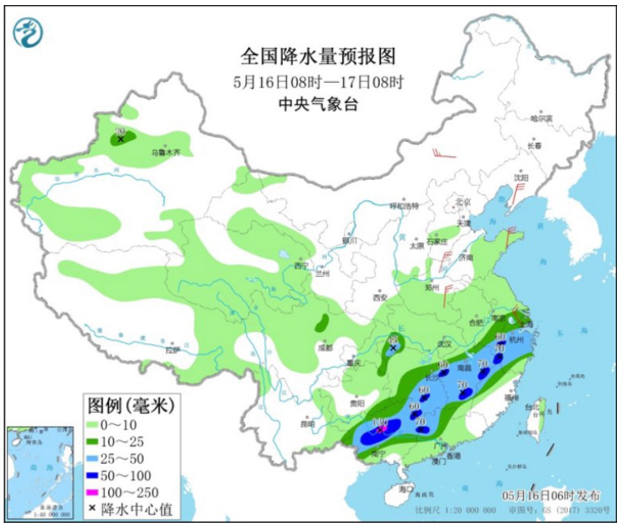 较强降雨强对流将影响江南华南 北方气温仍低迷