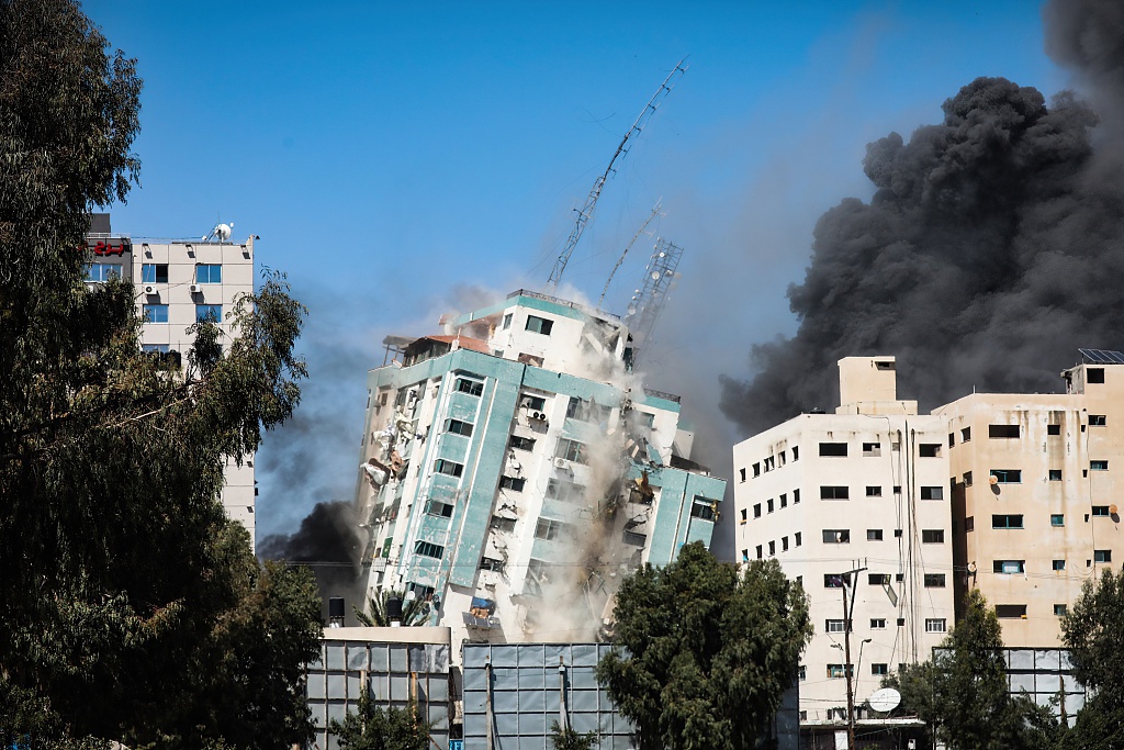 加沙媒体大楼遭以色列空袭