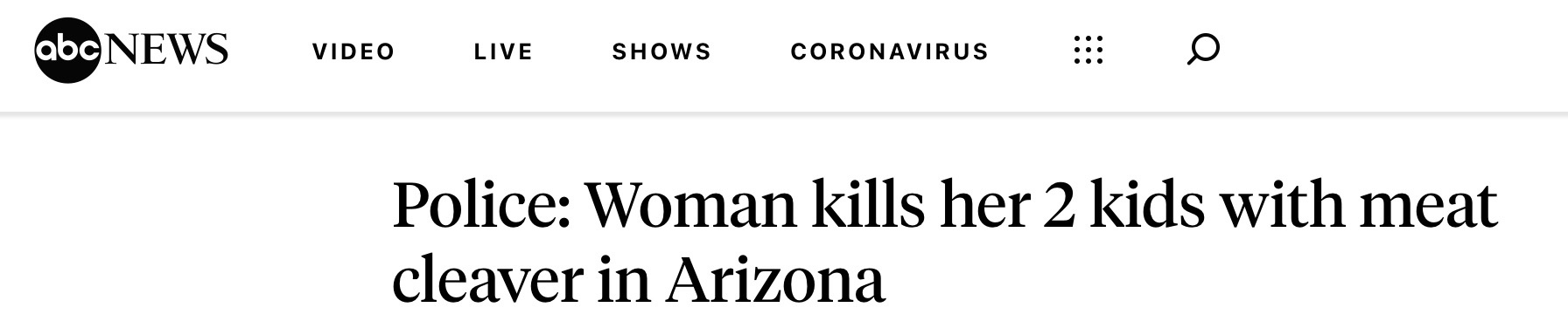 惊悚！美国一女子用切肉刀杀死自己两个孩子，还对警察说“不记得了”
