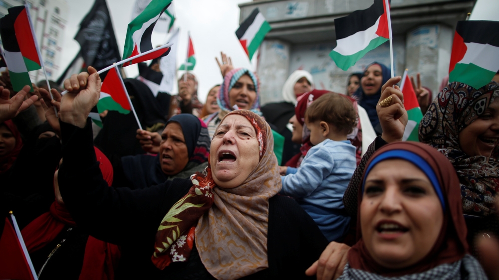△巴勒斯坦民众抗议美国驻以色列使馆迁至耶路撒冷