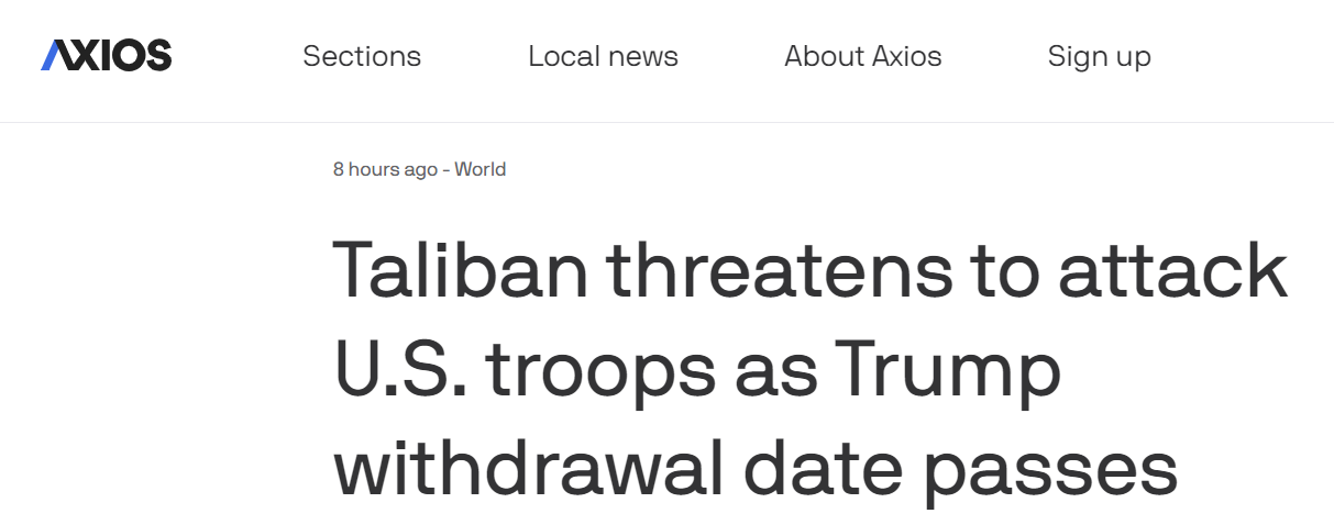 美媒：美国北约撤军第一天，塔利班攻陷阿富汗一军事基地