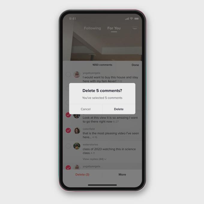 TikTok面向播主提供批量删除、举报评论并屏蔽用户的功能