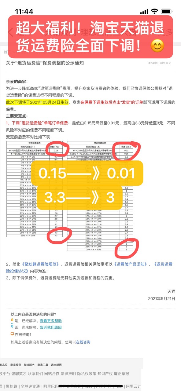 618大利好！天猫宣布：运费险降费，商家一年减少25%支出