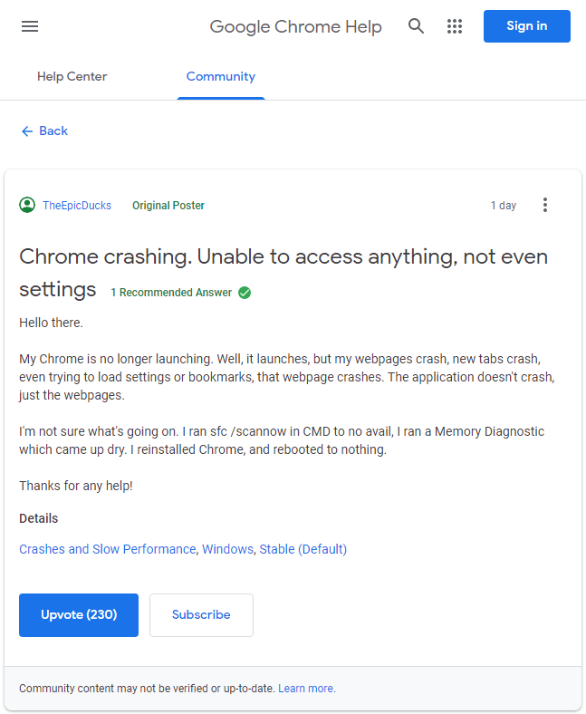 [技巧]Chrome 90在Windows 10上各种崩溃？这里有临时缓解的方案