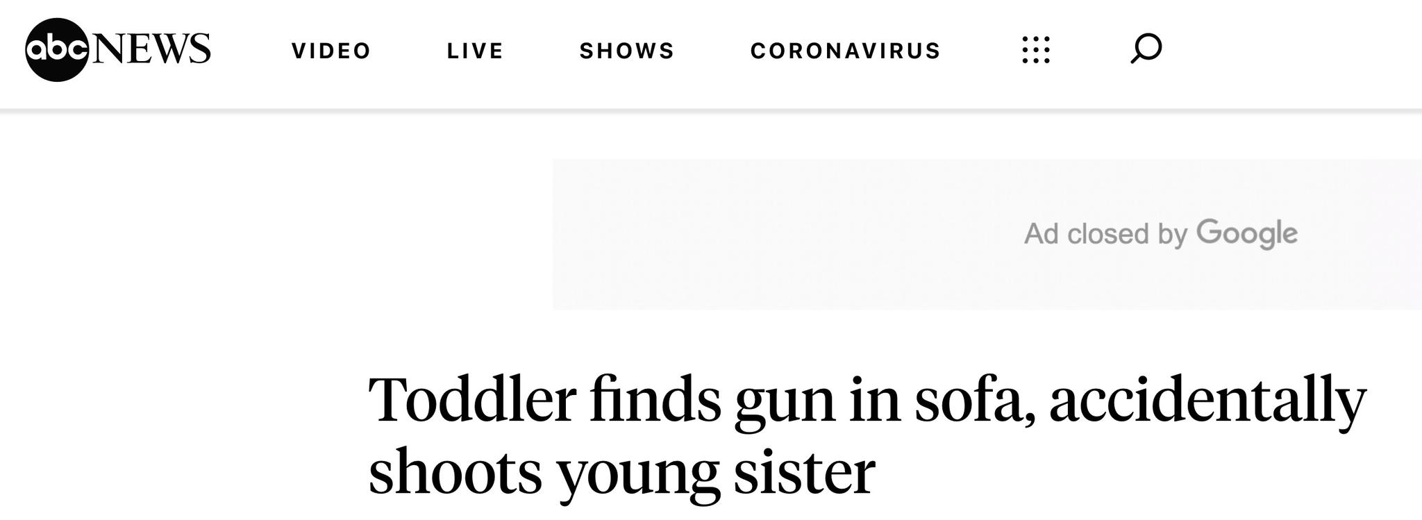 可怕！美国3岁男孩朝2岁妹妹开枪，后者情况危急