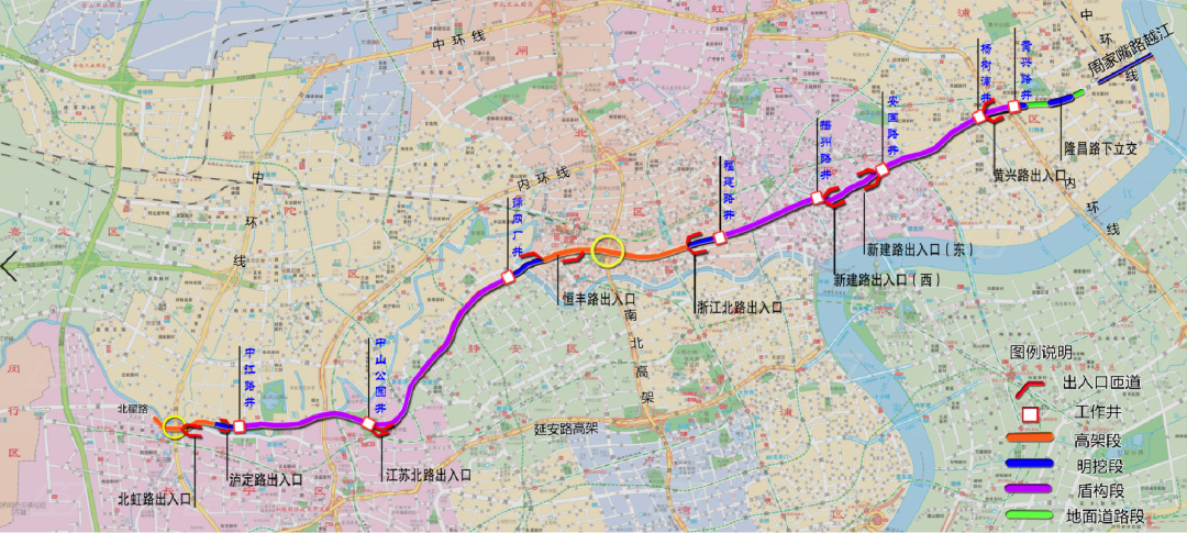 上海市内环交通大动脉北横通道建设的日夜又一重要节点打通