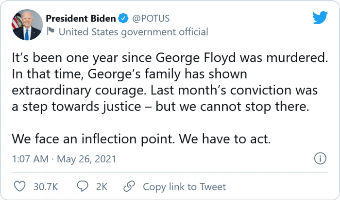 乔治·弗洛伊德被杀一周年，Twitter上充满了对他的悼念
