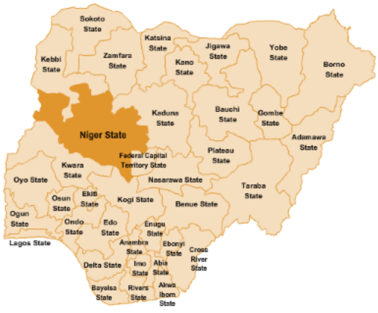 △尼日尔州在尼日利亚位置图