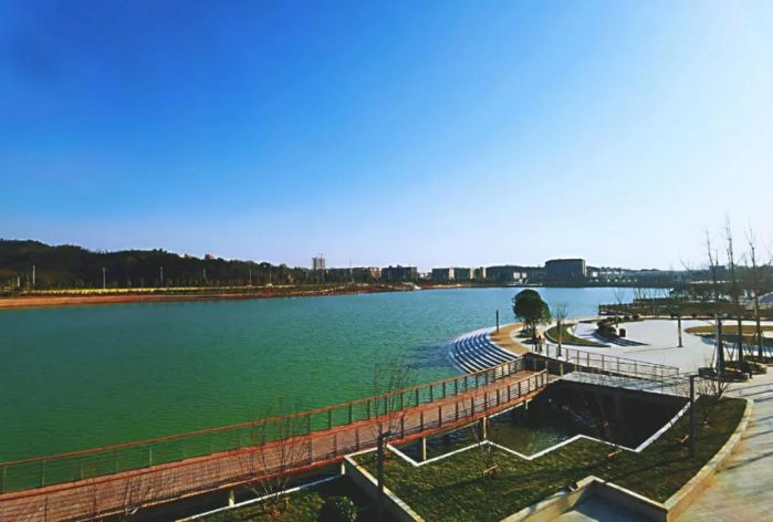 江西彭泽珍珠湖公园,曾经是荒芜杂乱的养鱼塘,经过治理,成为点缀