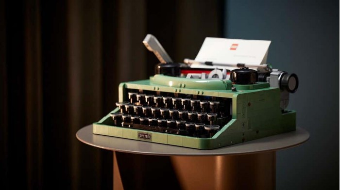 乐高新推出的复古打字机套装看起来像一件艺术品
