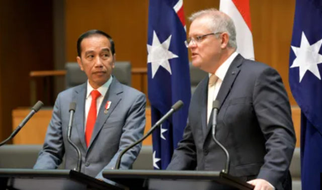 印尼总统佐科与澳大利亚总理莫里森（图源：外媒）