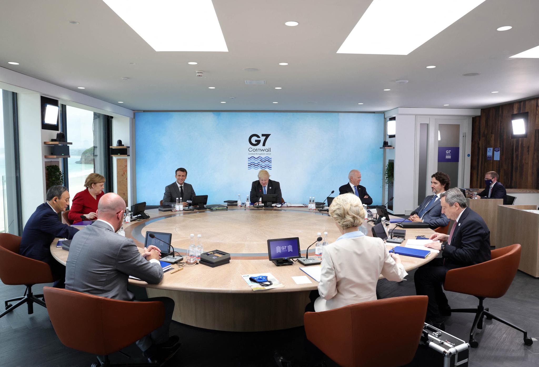 当地时间2021年6月11日，英国康沃尔，七国集团首脑会议（G7峰会）举行  图源：澎湃影像平台
