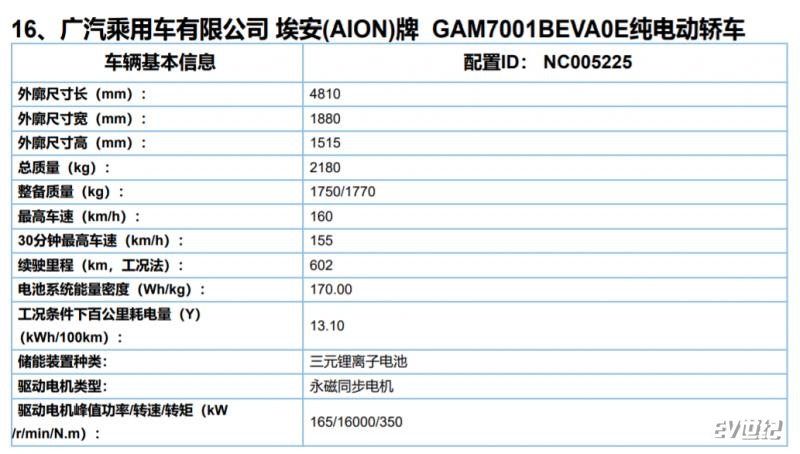 广汽埃安AION S Plus长续航版车型曝光 综合工况续航达602公里