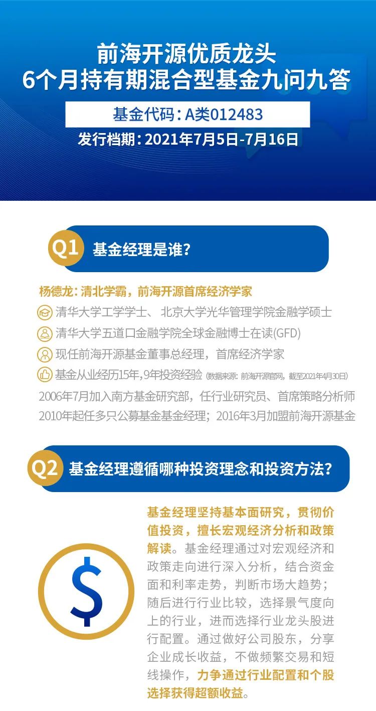 “前海开源优质龙头6个月持有期基金九问九答