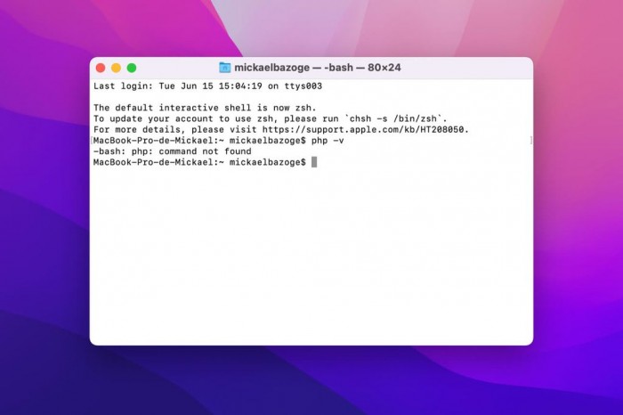 [图]macOS Montereyv不再内置PHP 需开发人员自行安装