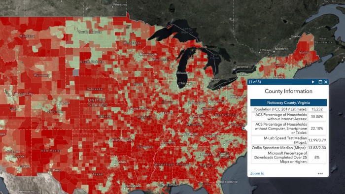 美政府发布更细致的宽带互联网覆盖真空地图