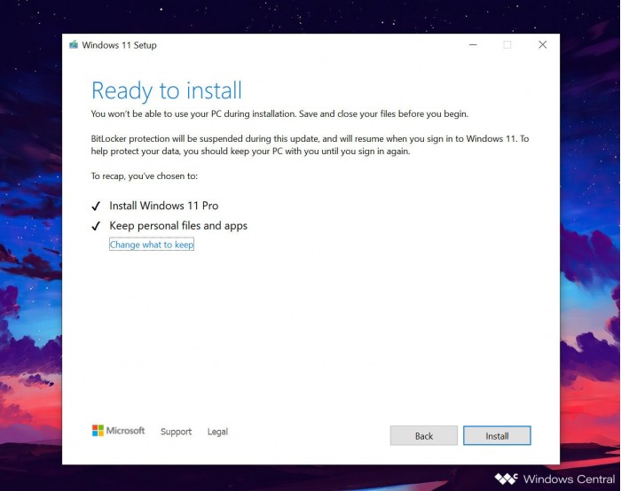 “Windows 11”安装界面截图