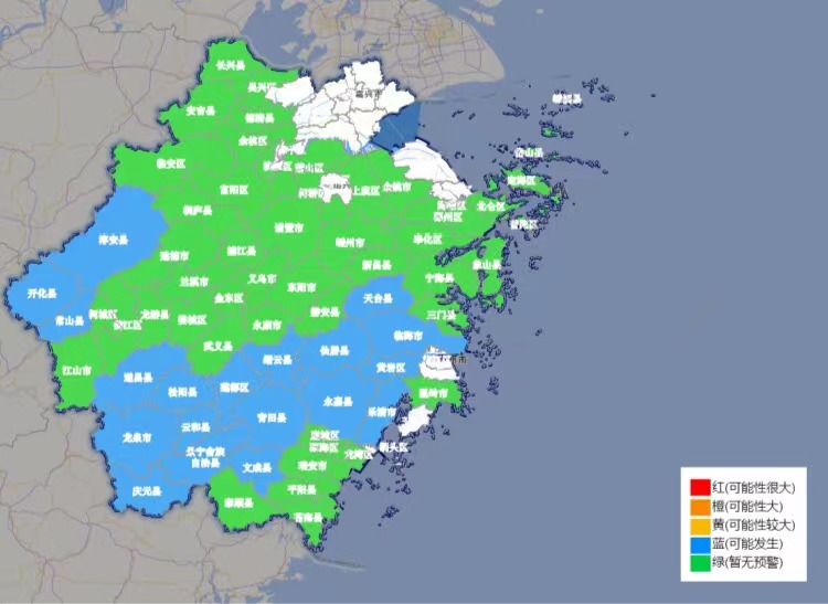密切关注天气形势！浙江省水文管理中心发布山洪灾害蓝色预警