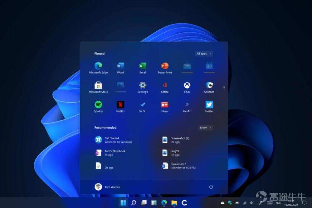 新的windows 11用户界面,图源网络