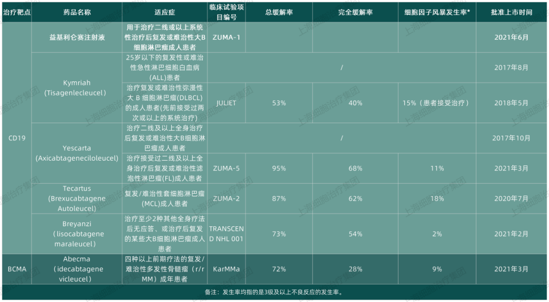 图源：上海细胞治疗集团2021年6月整理