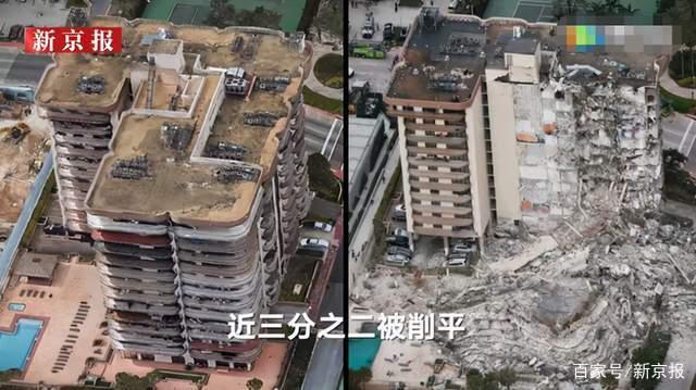 前后对比触目惊心 美国佛州一公寓楼倒塌99人下落不明楼体被削去三分之二 美国 新浪财经 新浪网