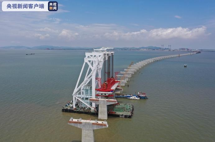 深中通道海上首片混凝土箱梁架设成功 粤港澳大湾区 新浪财经 新浪网