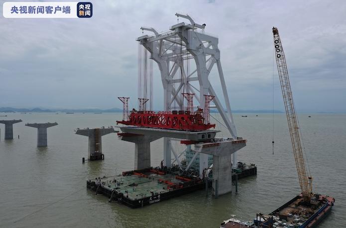 深中通道海上首片混凝土箱梁架设成功 粤港澳大湾区 新浪财经 新浪网