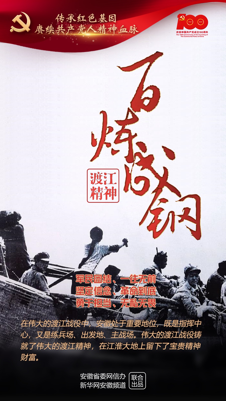 百炼成钢系列海报渡江精神