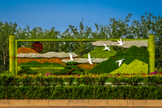 设置大中型主题花坛15座主题景观扮靓朝阳街头