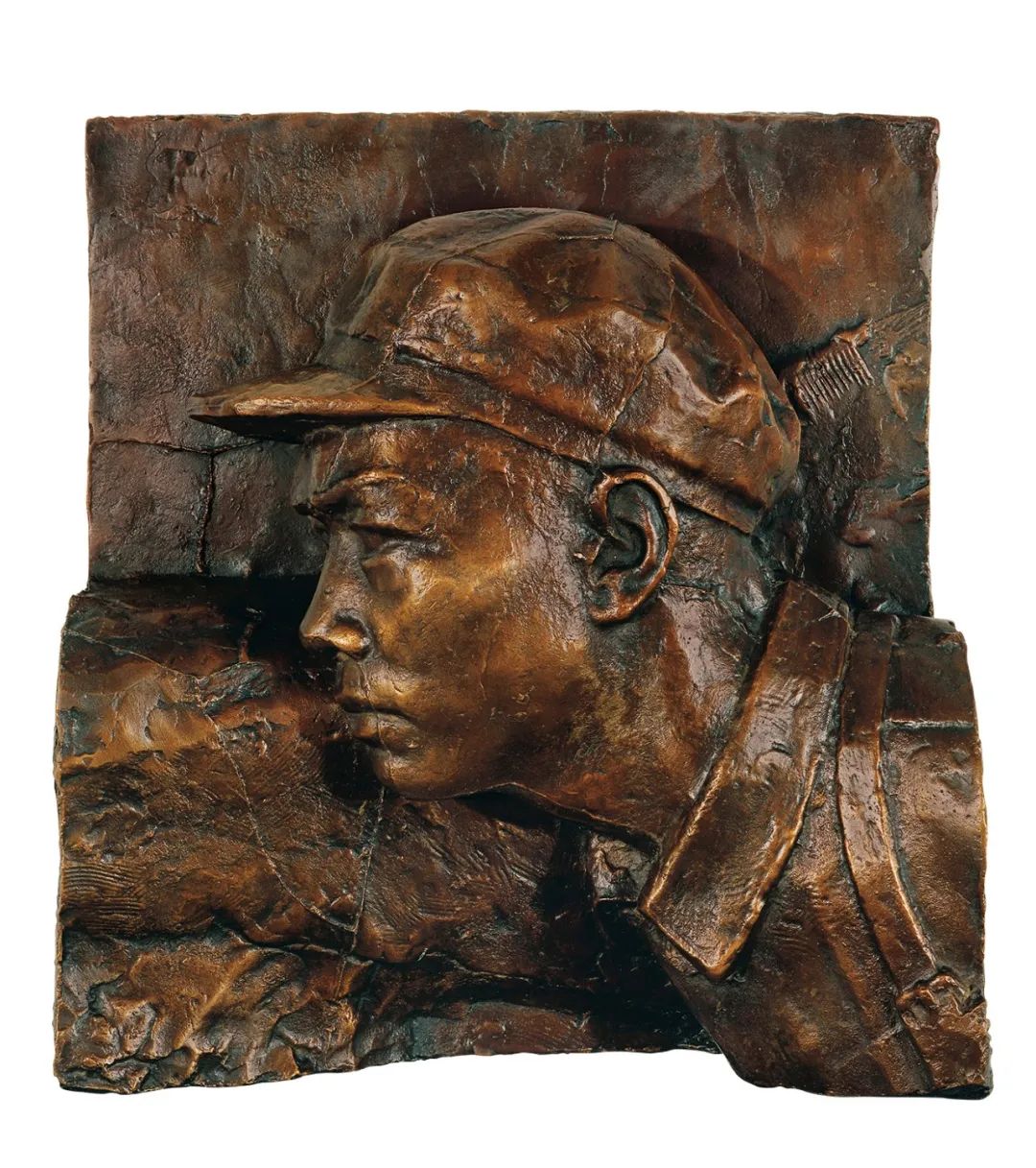 刘开渠,人民英雄纪念碑浮雕—渡江战役头像1958,铸铜雕塑,30×25cm