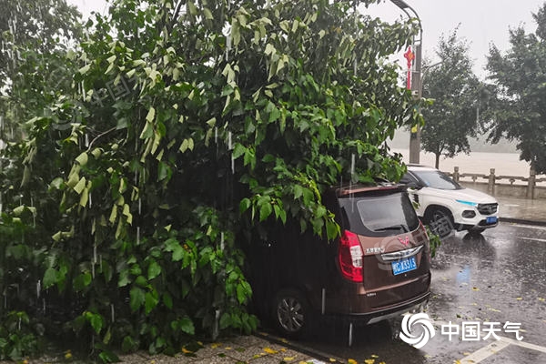 △近日，广西桂林遭遇雷电、大风等强对流天气。