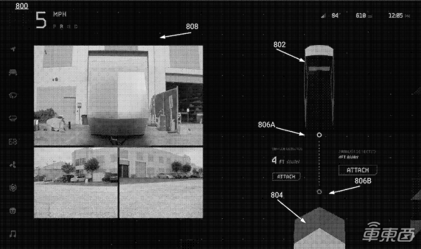 ▲特斯拉专利中的拖车模式