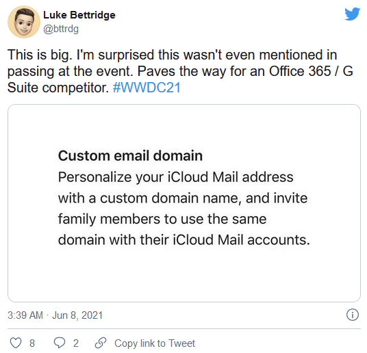 iCloud+将允许邮件用户个性化他们的电子邮件域名