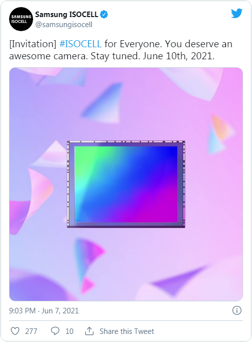 三星预告6月10日发布新款ISOCELL影像传感器 或主打中端入门
