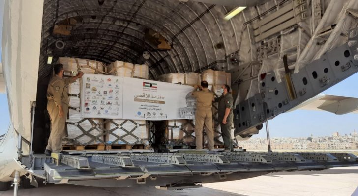 科威特援助巴勒斯坦人道主义救援物资运抵约旦