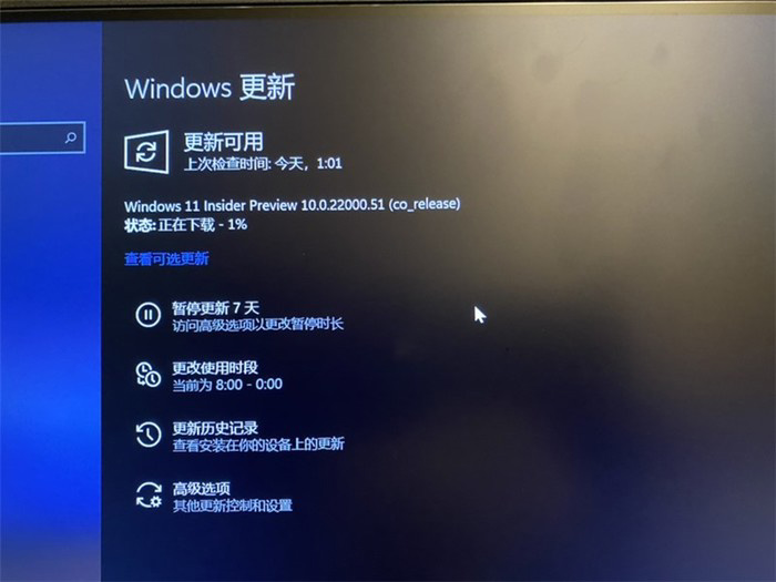 ▲通过 Windows Update 升级 Win11 预览版