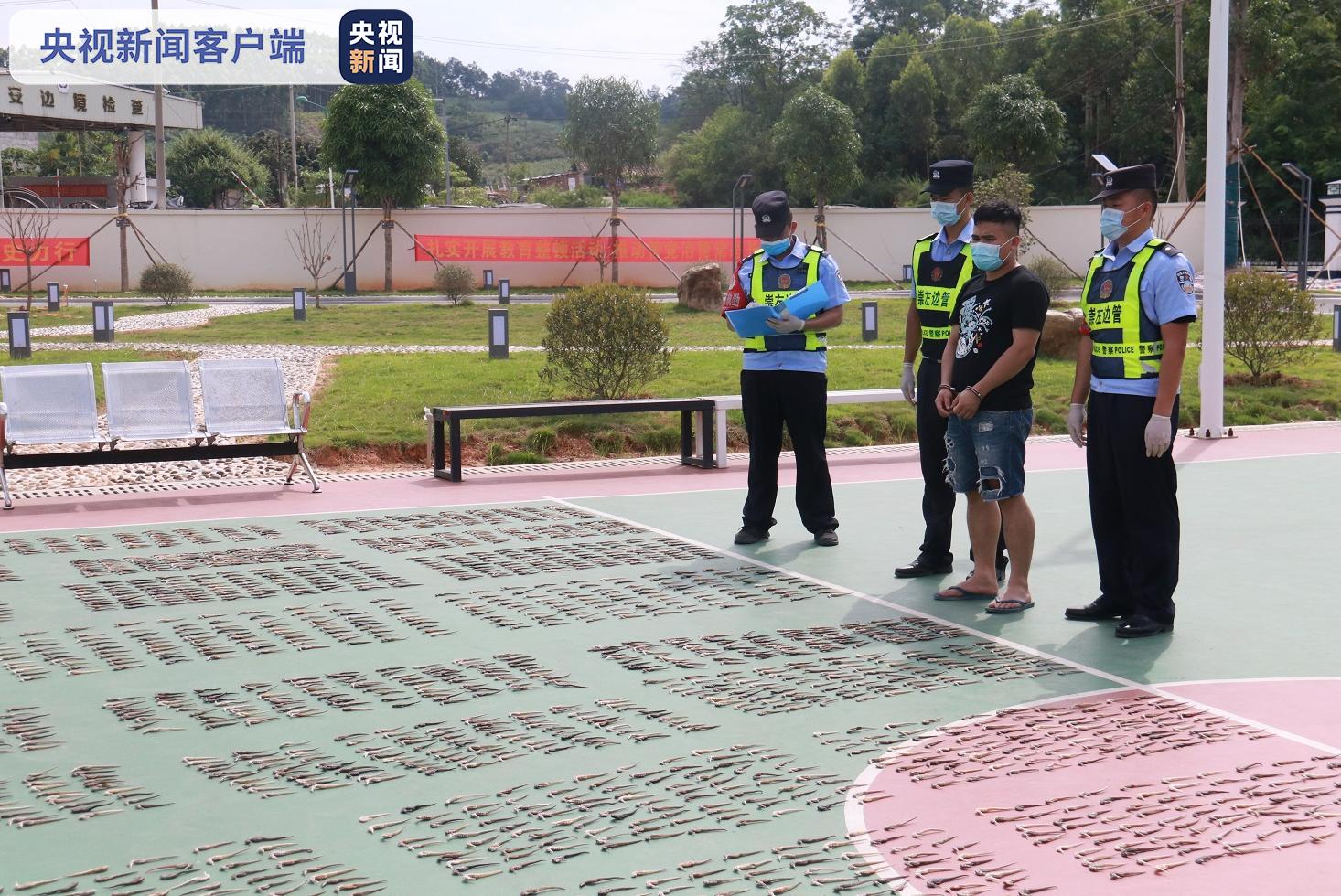 △图为犯罪嫌疑人对海马干进行指认 饶友江/摄